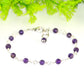 Close up of 4mm Amethyst Link Bracelet.