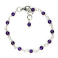 Top view of 4mm Amethyst Link Bracelet.