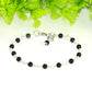 4mm Black Obsidian Link Chain Bracelet with clasp.