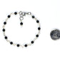 4mm Black Obsidian Link Chain Bracelet beside a dime.