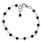 Top view of 4mm Black Obsidian Link Chain Bracelet.