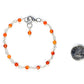 4mm Carnelian Link Bracelet beside a dime.