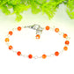 Close up of 4mm Carnelian Link Bracelet.