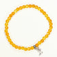 Top view of 4mm Citrine Bracelet with Initial.