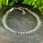 4mm Clear Quartz Anklet with Clasp.