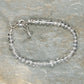 Top view of 4mm Clear Quartz Anklet with Clasp.