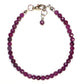 Top view of 4mm Faceted Ruby Anklet.