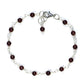 Top view of 4mm Garnet Link Bracelet.