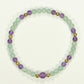 Top view of 4mm Green Aventurine and Amethyst Bracelet.