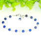 Close up of 4mm Lapis Lazuli Link Chain Bracelet.