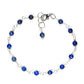 Top view of 4mm Lapis Lazuli Link Chain Bracelet.