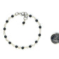 4mm Natural Hematite Link Chain Bracelet beside a dime.