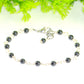 Close up of 4mm Natural Hematite Link Chain Bracelet.