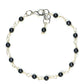 Top view of 4mm Natural Hematite Link Chain Bracelet.