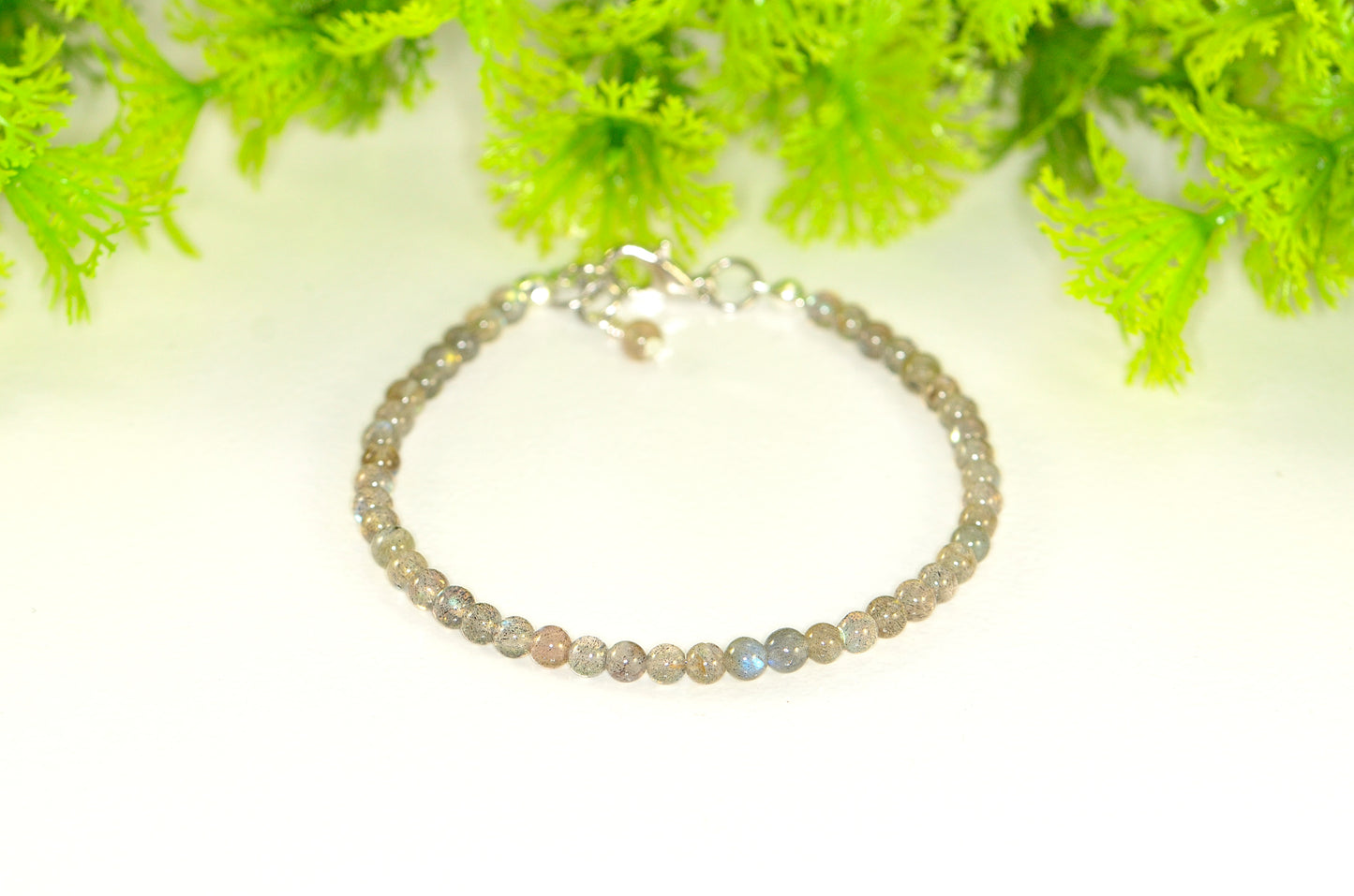 4mm Natural Labradorite Bracelet for women/men.