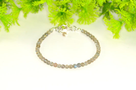 4mm Natural Labradorite Bracelet for women/men.