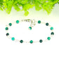 4mm Natural Malachite Link Bracelet with Clasp.