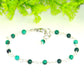 Close up of 4mm Natural Malachite Link Bracelet.