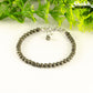 4mm Natural Pyrite anklet with Clasp for women.