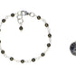 4mm Natural Pyrite Link Bracelet beside a dime.