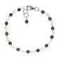 Top view of 4mm Natural Pyrite Link Bracelet. 