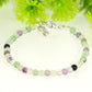 Close up of 4mm Natural Rainbow Fluorite Bracelet with Clasp.