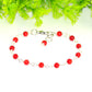 4mm Natural Red Dyed Coral Link Bracelet with clasp.