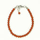 Top view of 4mm Natural Red Jasper anklet with Clasp.
