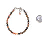 4mm Natural Rhodonite Bracelet with Clasp beside a dime.