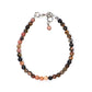 Top view of 4mm Natural Rhodonite Bracelet with Clasp.