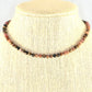 4mm Natural Rhodonite Choker Necklace displayed on a bust.