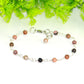 4mm Natural Rhodonite Link Anklet  with clasp.