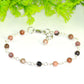 Close u of 4mm Natural Rhodonite Link Anklet .