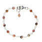 Top view of 4mm Natural Rhodonite Link Anklet.