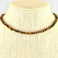 4mm Natural Tiger's Eye Choker Necklace displayed on a bust.
