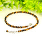 4mm Natural Tiger's Eye Choker Necklace with clasp and a cute little dangle.