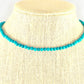 4mm Natural Turquoise Choker Necklace displayed on a bust.