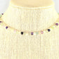 4mm Rainbow Fluorite Crystal Choker Necklace displayed on a bust.