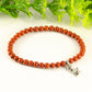 Close up of 4mm Red Jasper Bracelet with Initial.