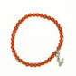 Top view of 4mm Red Jasper Bracelet with Initial.