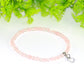 4mm Rose Quartz Bracelet with Heart Charm