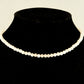 Close up of 4mm Rose Quartz Crystal Choker Necklace.