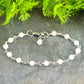 Close up of 4mm Rose Quartz Link Bracelet.