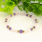 4mm Rose Quartz and Amethyst Bracelet with gold plated accent beads.