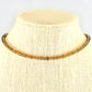 Close up of 4mm Smokey Quartz Crystal Choker Necklace.