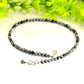 4mm Snowflake Obsidian Crystal Choker Necklace with clasp and a cute little dangle.