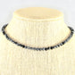 Close up of 4mm Snowflake Obsidian Crystal Choker Necklace.