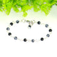 4mm Snowflake Obsidian Link Chain Bracelet with clasp.