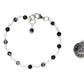 4mm Snowflake Obsidian Link Chain Bracelet beside a dime.