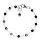Top view of 4mm Snowflake Obsidian Link Chain Bracelet.
